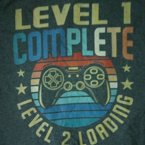 Level 1 Complete Level 2 Loading Pixel Art Graphic Men's Dark Heather S T-shirt - Picture 2 of 3